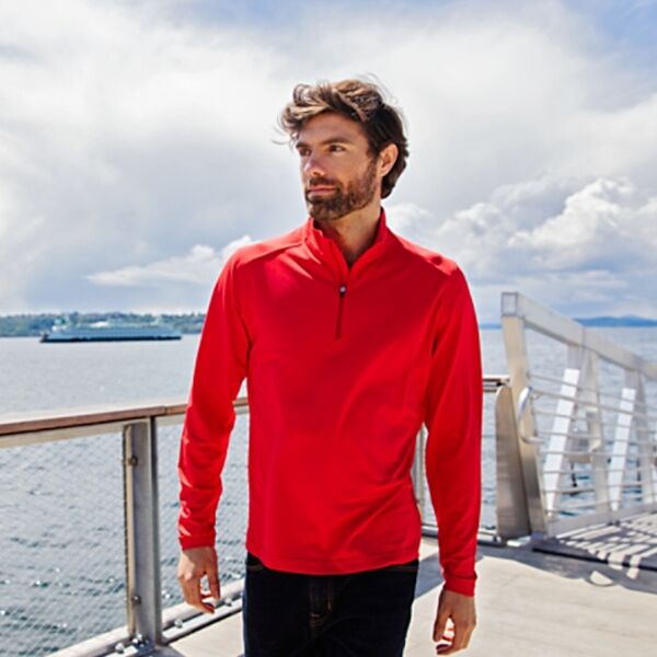 Cutter & Buck Virtue Eco Pique Recycled Quarter Zip Mens Big & Tall Pullover Thumbnail